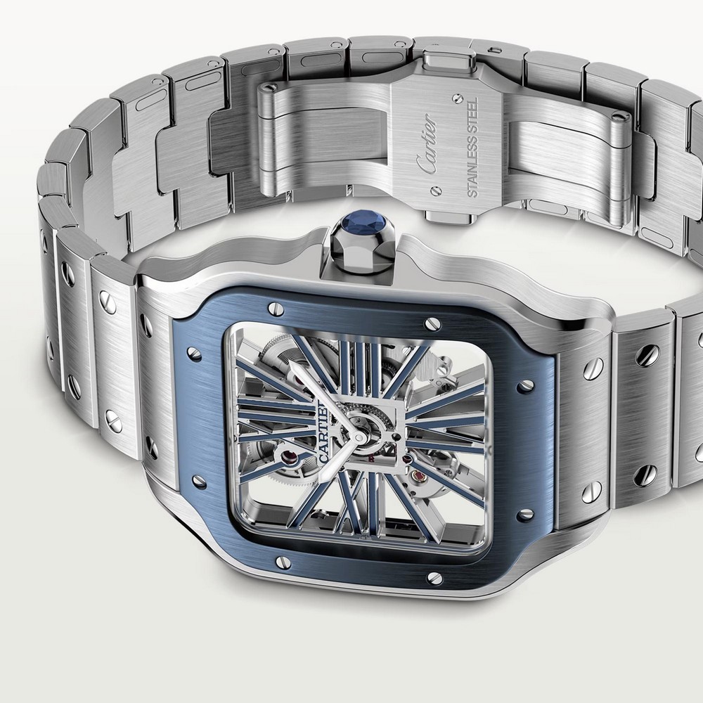 Đồng Hồ Cartier Santos De Cartier Large Watch Nam Xám Xanh